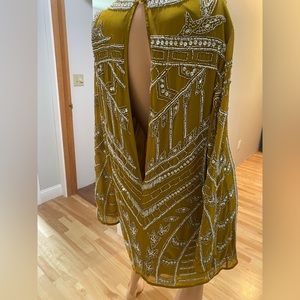 ASOS US 8 Mustard Beaded Dress